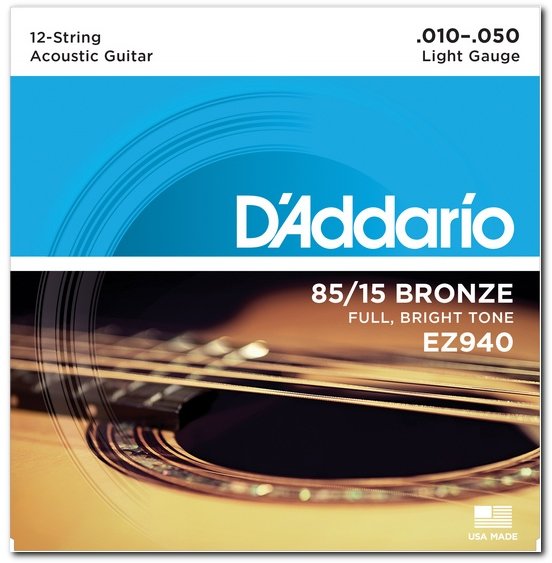 

Струны D`ADDARIO EZ940 Bronze Medium 12 Strings 10-50