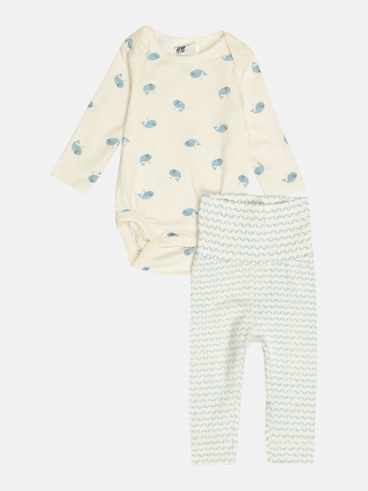 

Комплект (боди, брюки) H&M б3693453 56 см белый