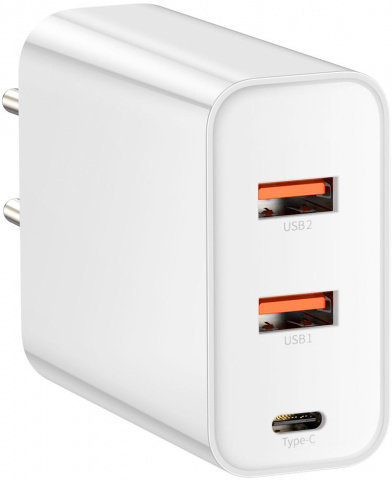 

Baseus Wall Charger 2xUSB and USB-C Pps Quick Charge 60W White (CCFS-G02)