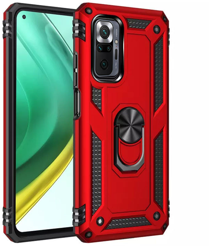 

Mobile Case Shockproof Serge Magnetic Ring Red for Xiaomi Redmi Note 10 Pro / 10 Pro Max