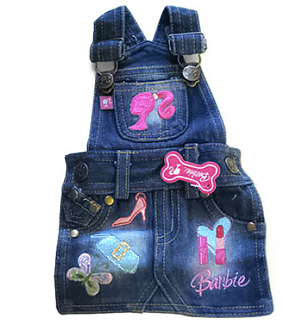 

Комбинезон MonkeyDaze Barbie Denim Overall Dress для собак хлопковый синий размер Xs