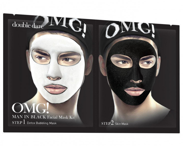 

Double Dare Omg! Man In Black Facial Mask Kit Двухкомпонентный комплекс мужских масок "Детокс"