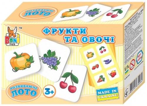 

Настольная игра Лото Фрукты и овощи, Boni Toys (264)