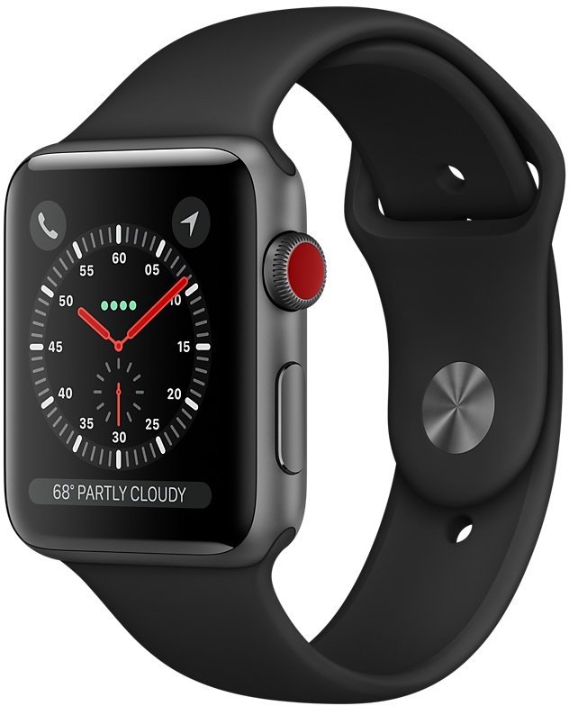 

Apple Watch Series 3 42mm GPS+LTE Space Gray Aluminum Case with Black Sport Band (MQK22)