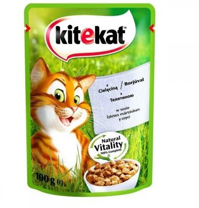 

Влажный корм Kitekat Natural Vitality для кошек с телятиной в соусе 24х100г (5900951256660)