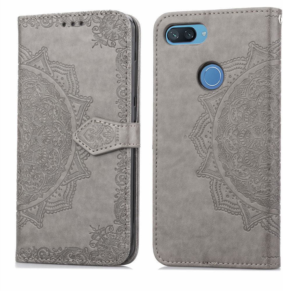 

Mobile Case Book Cover Art Leather Grey for Xiaomi Mi8 Lite