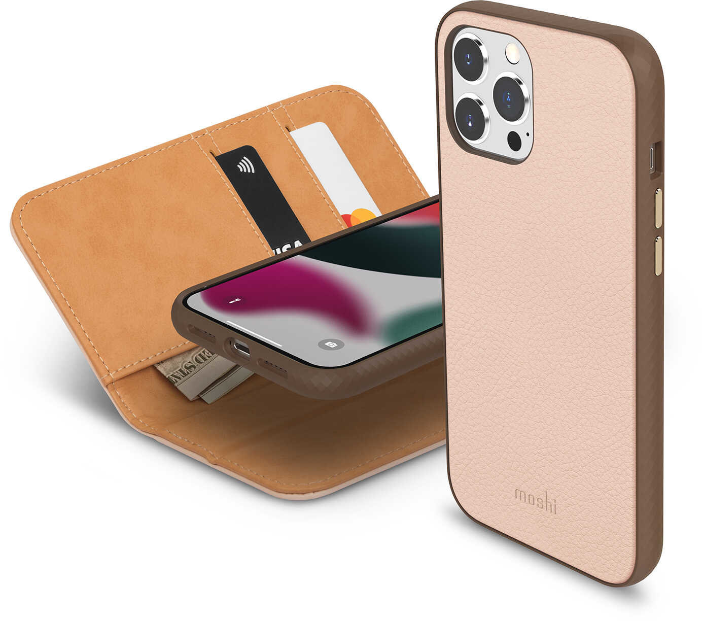 

Moshi Overture Case with Detachable Magnetic Wallet Luna Pink (99MO133304) for iPhone 13 Pro Max