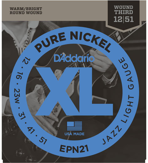 

Струны D`ADDARIO EPN21 Xl Pure Nickel Jazz Light 12-51