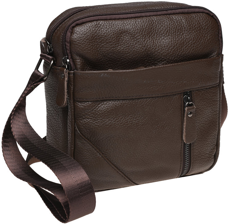 

Мужская сумка планшет Borsa Leather коричневая (K11027-brown)