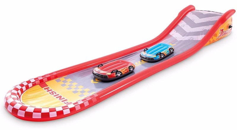 

Intex Игровой центр 57167 Racing Fun Slide горка с 2 машинками 561x119x76 см