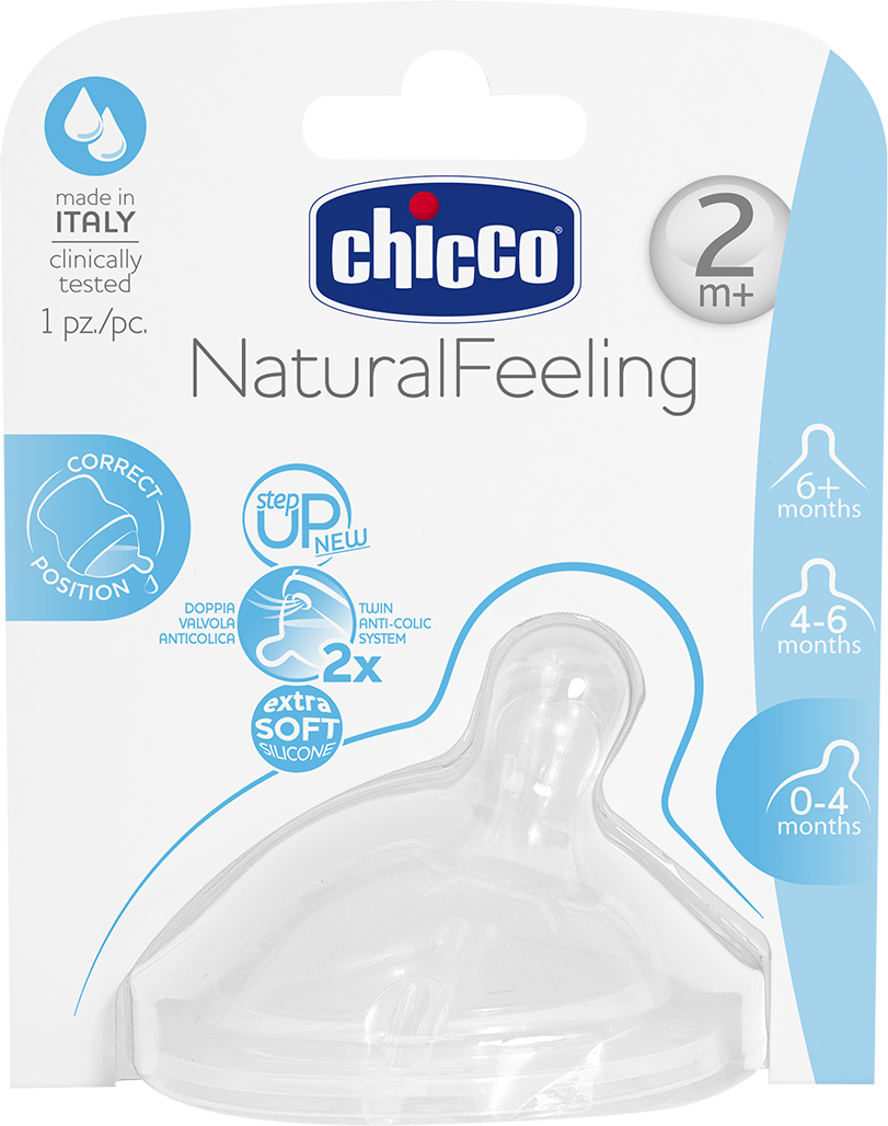 

Соска силикон Chicco Natural Feeling, средний поток, 2м+ (1 шт) (81023.10)