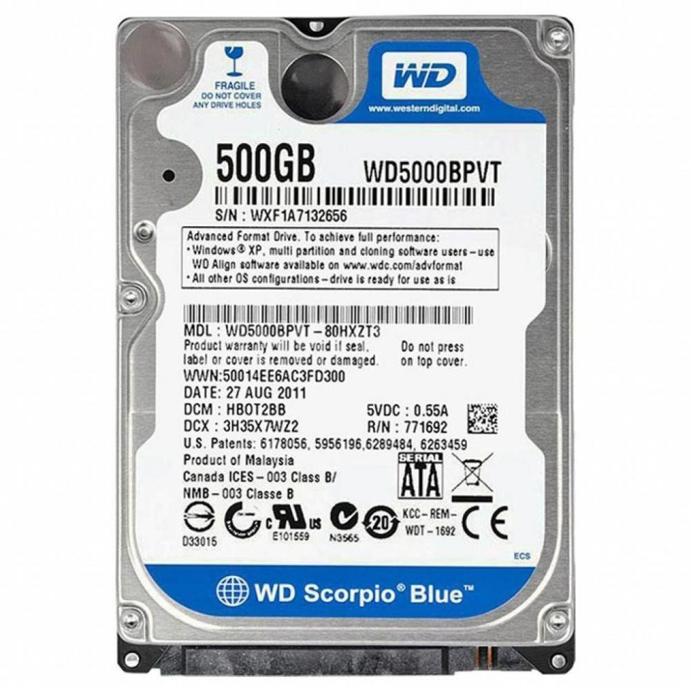 

Wd Blue 2.5" WD5000BPVX