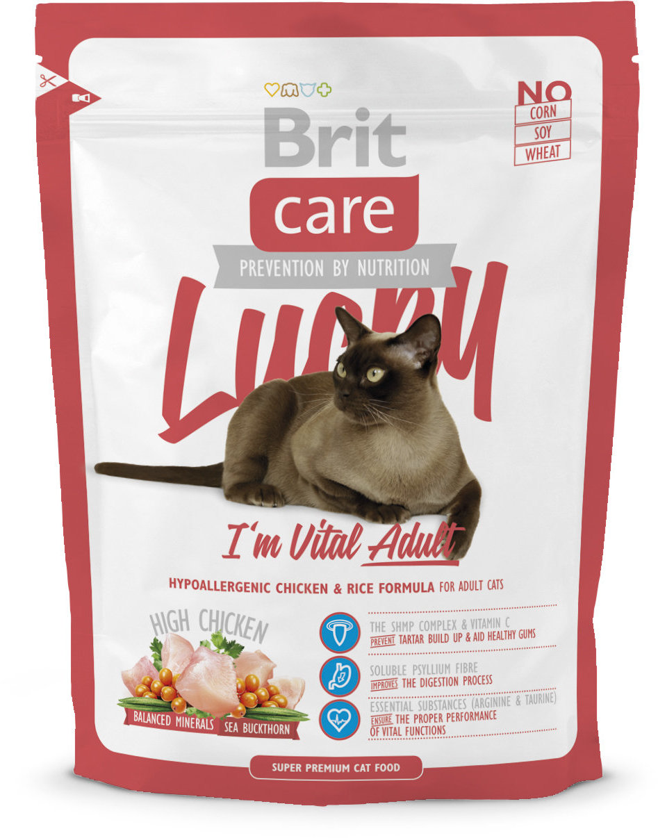 

Сухой корм для кошек гипоалергенный Brit Care Lucky I am Vital Adult 400 г (8595602505562)