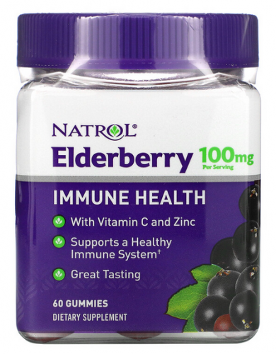 

Natrol Elderberry (Immune Health) Бузина 60 жевательных конфет
