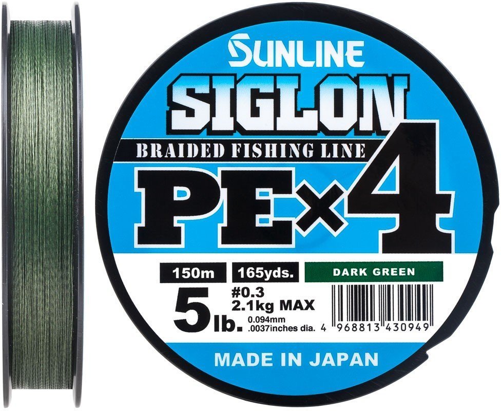 

Шнур Sunline Siglon Pe х4 150м, #0.3/0.094мм, 5lb/2.1кг, темно-зеленый (1658.09.14)