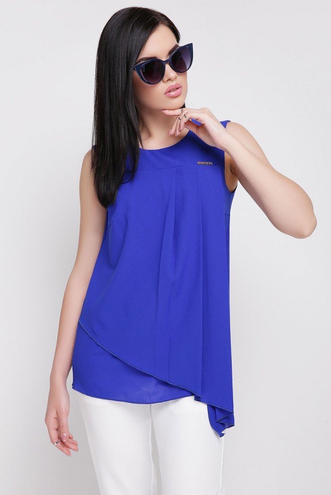 

Блуза FashionUp BZ-1625F 46 синяя без рукава