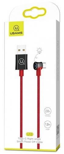 

Usams Usb Cable to USB-C Right-Angle Smart 2A 1.2m Red (U13)