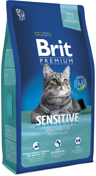 

Сухой корм Brit Premium Cat Sensitive для котов кошек c чувствительным пищеварением 8 кг (8595602513215)