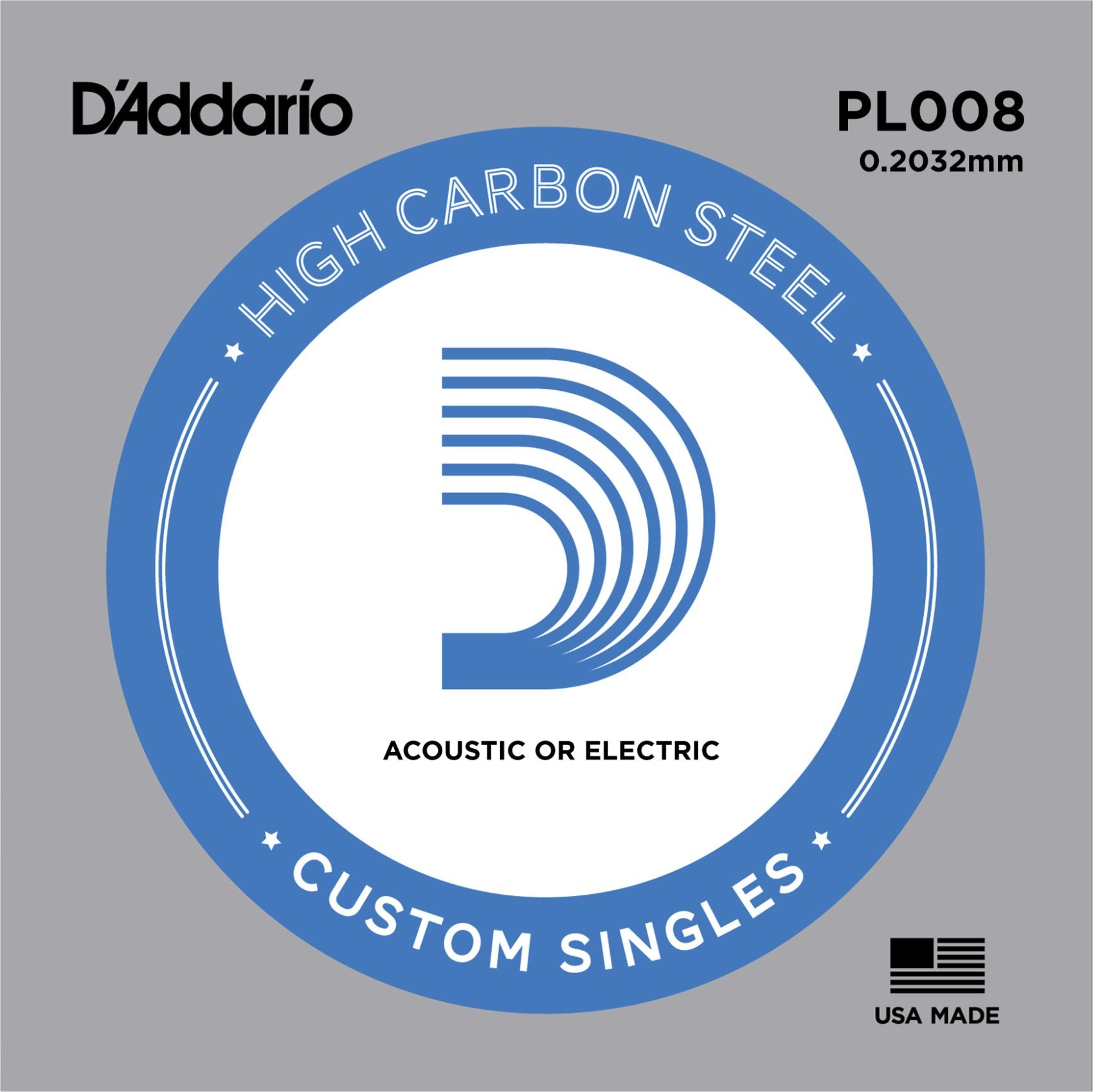 

Струна D`ADDARIO PL008 Plain Steel 008