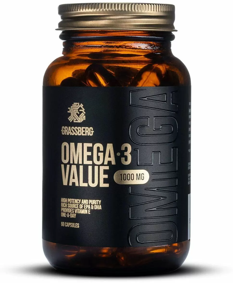 Акція на Grassberg Omega-3 Value 1000 mg Омега-3 60 капсул від Stylus
