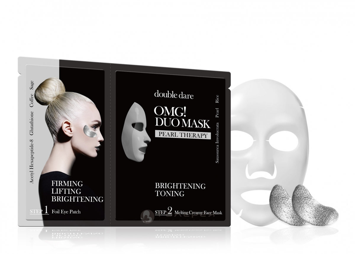 

Double Dare OMG! Duo Mask - Pearl Therapy Комплекс двухкомпонентный из маски и патчей Duo Сияние и тонизирование