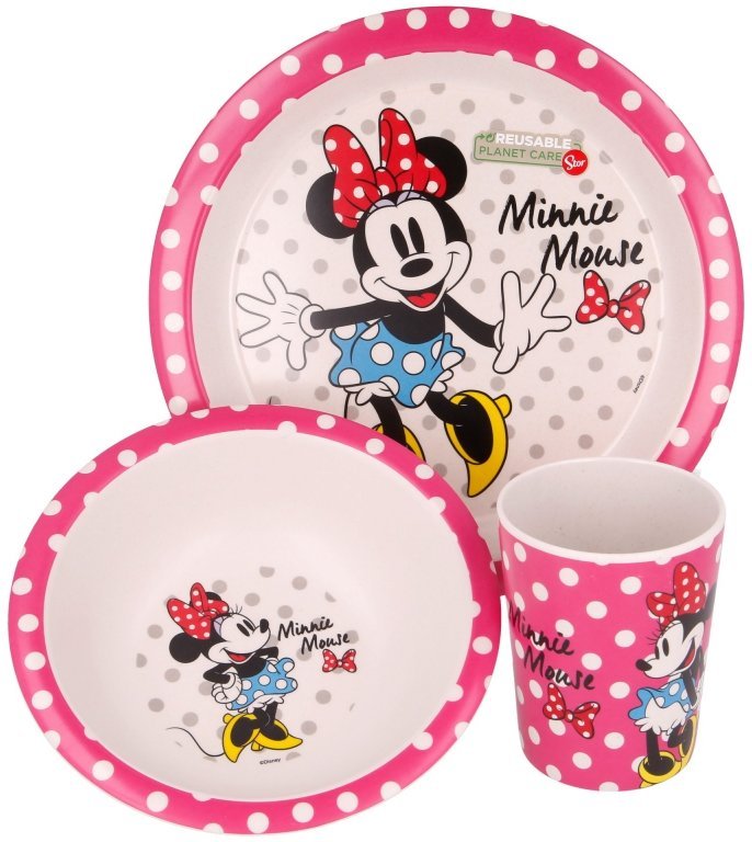 

Набор посуды Stor gold Bamboo Set with Rim Minnie Mouse glam dots 3 пр.