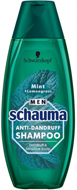 

Schauma Men shampoo Anti-Dandruff Mint and Lemongrass 400 ml Шампунь для мужчин против перхоти Мята и Лемонграсс