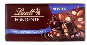 

Шоколад Lindt Fondente Uvetta, Nocciole E Mandorle (100 г) (WT4304)