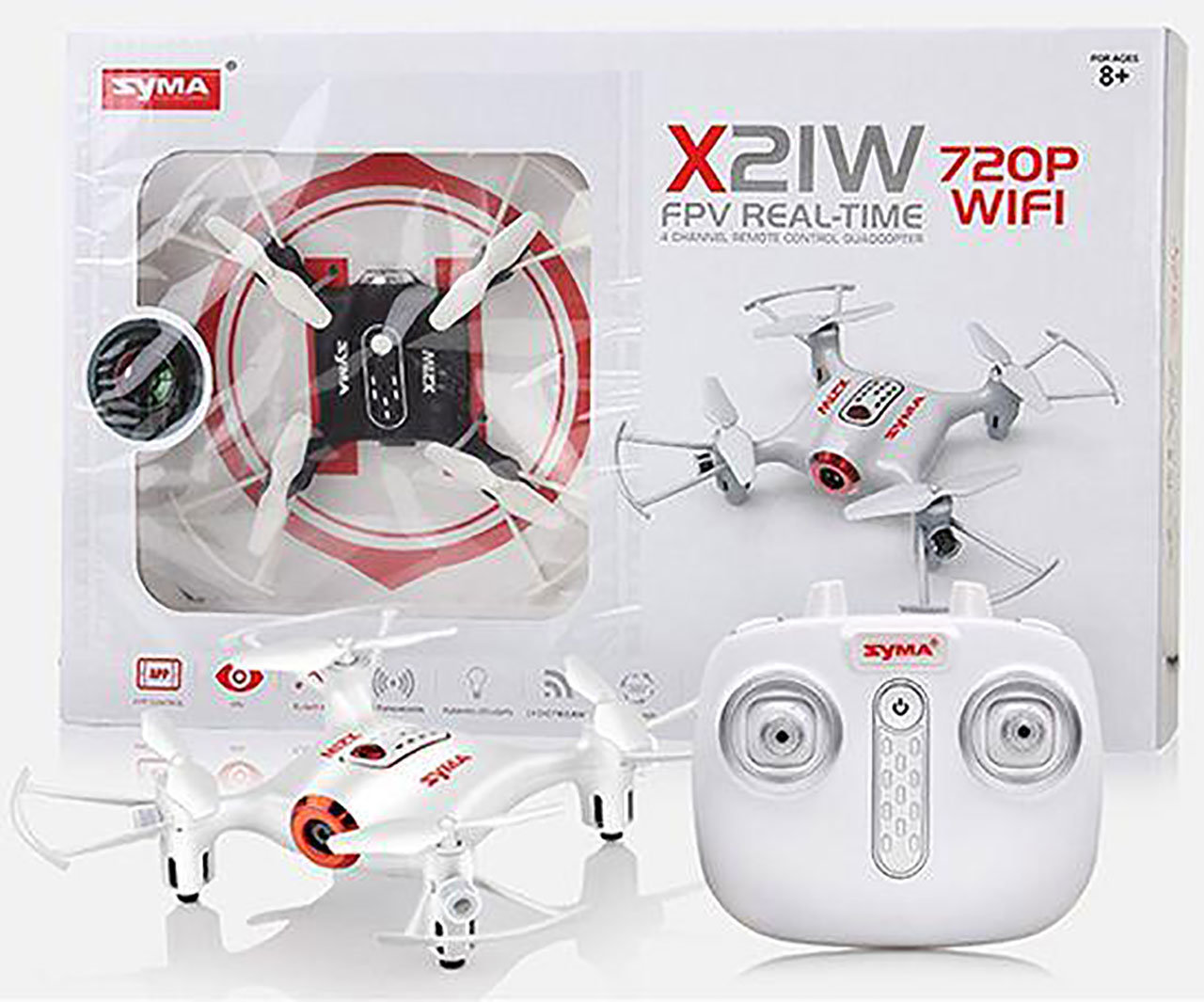 

Квадрокоптер Syma X21W с 2,4 Ггц управлением и FPV-камерой ( 13,5 cм)