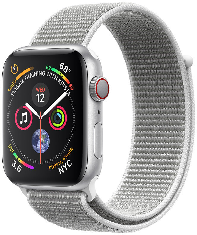 

Apple Watch Series 4 44mm GPS+LTE Silver Aluminum Case with Seashell Sport Loop (MTUV2)