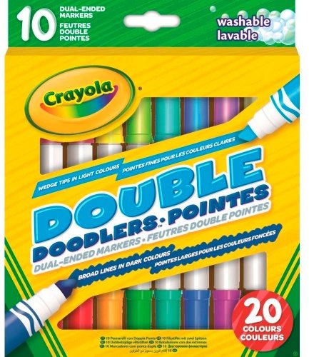 

Двухсторонние смываемые фломастеры Double Doodlers (10 штук, 20 цветов), Crayola