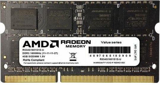 

Amd 4 Gb SO-DIMM DDR3 1600 MHz (R534G1601S1S-U)