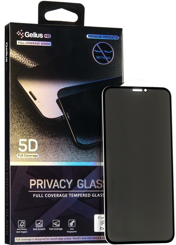 

Gelius Tempered Glass Pro 5D Privasy Glass Black for iPhone 11/iPhone Xr