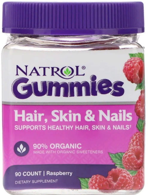 

Natrol Gummies, Hair, Skin & Nails, Raspberry, 90 Count (NTL-07369)