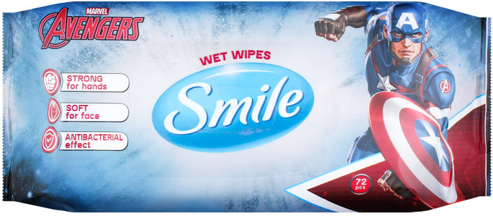 

Smile Влажные салфетки Antibacterial Marvel 72 шт.