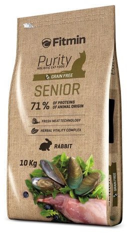 

Корм для пожилых кошек Fitmin cat Purity Senior (старше 8 лет) с добавками для поддержания здоровья (кролик) 10 кг (ф3500)