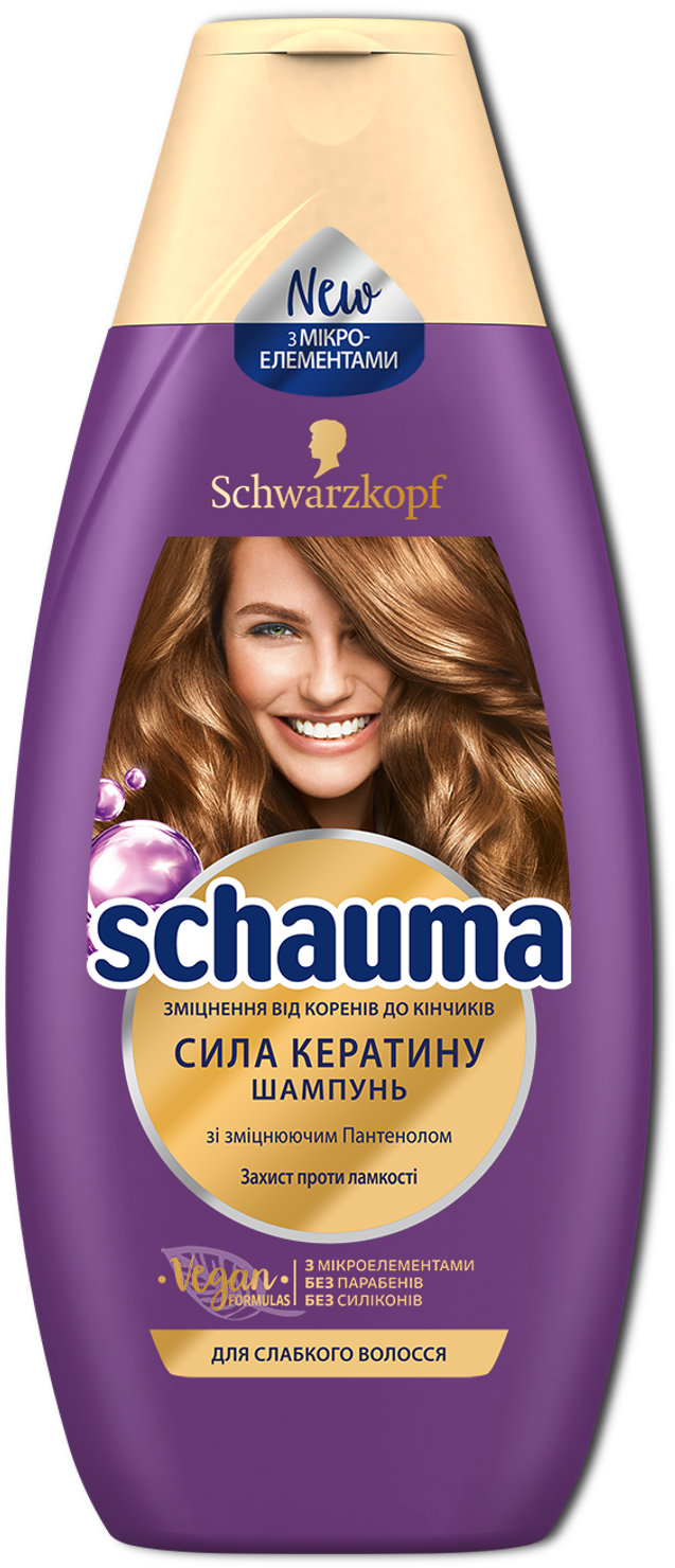 

Schwarzkopf Schauma Shampoo 400 ml Шампунь Сила Кератина с укрепляющим пантенолом для тонких, ослабленных волос