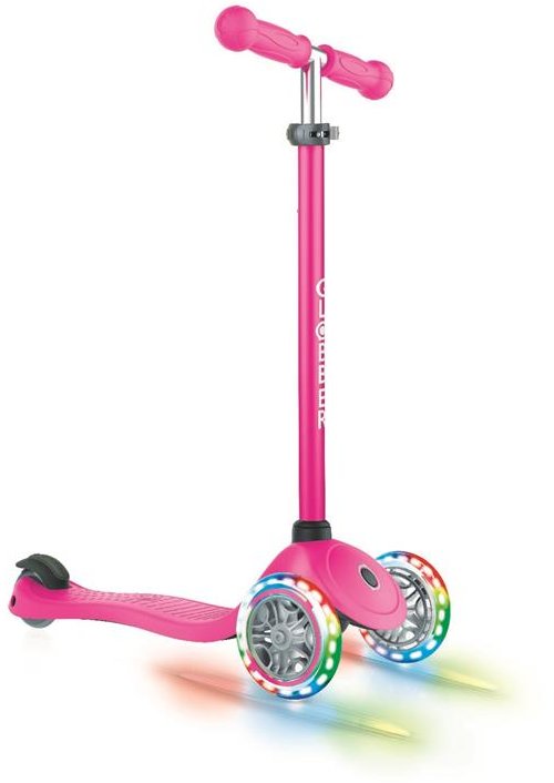 Акція на Самокат Globber серии Primo LIGHTS, розовый, колеса с подсветкой, до 50кг, 3+, 3 колеса (423-110-3) від Stylus