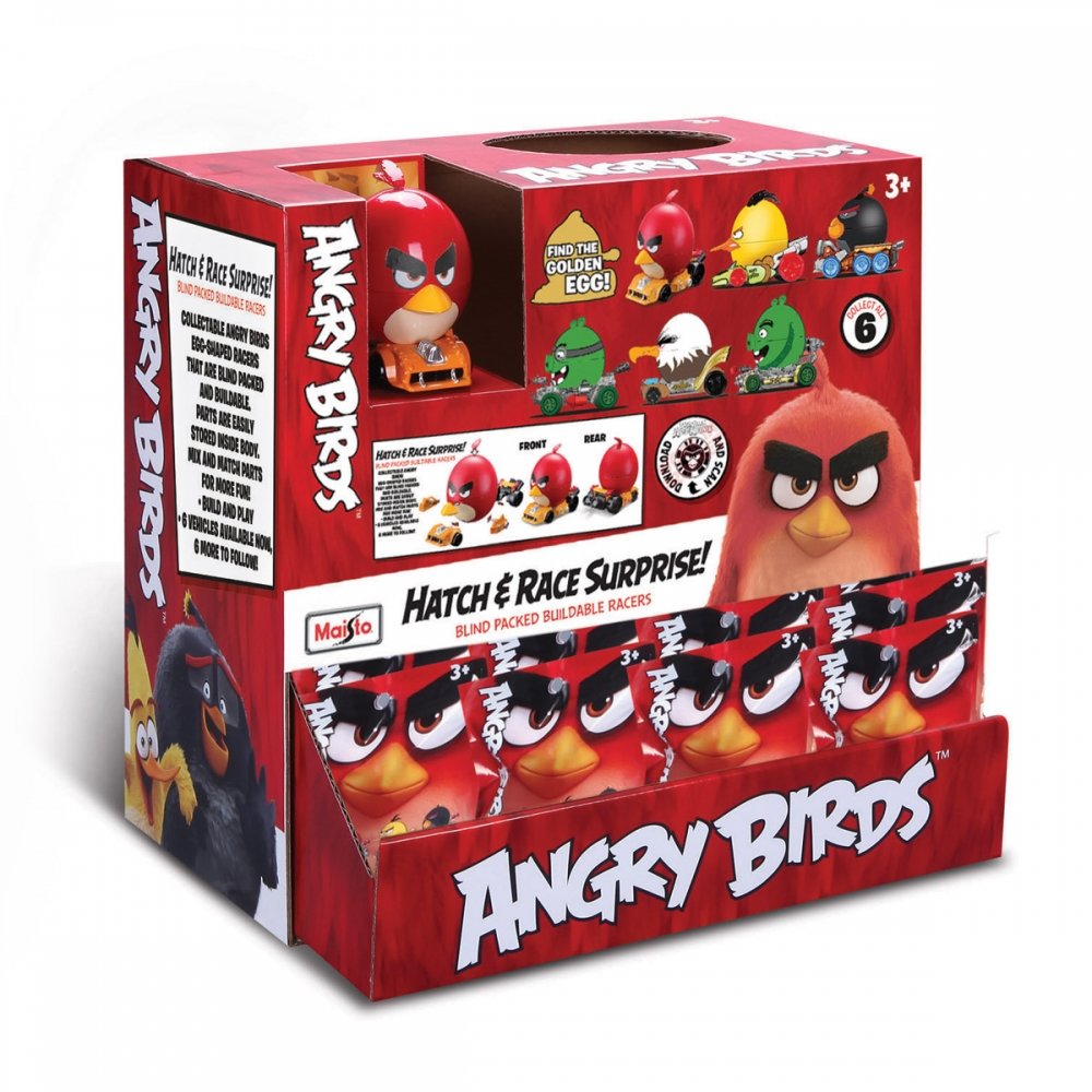 

Машинка Maisto сборная с гонщиком Angry Birds, в ассорт. 6 видов, длина 10см, дисплей - 24 пакета