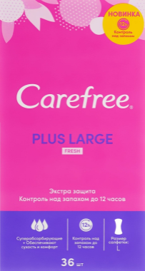 

Carefree Plus Large Fresh Ежедневные прокладки 36 шт.