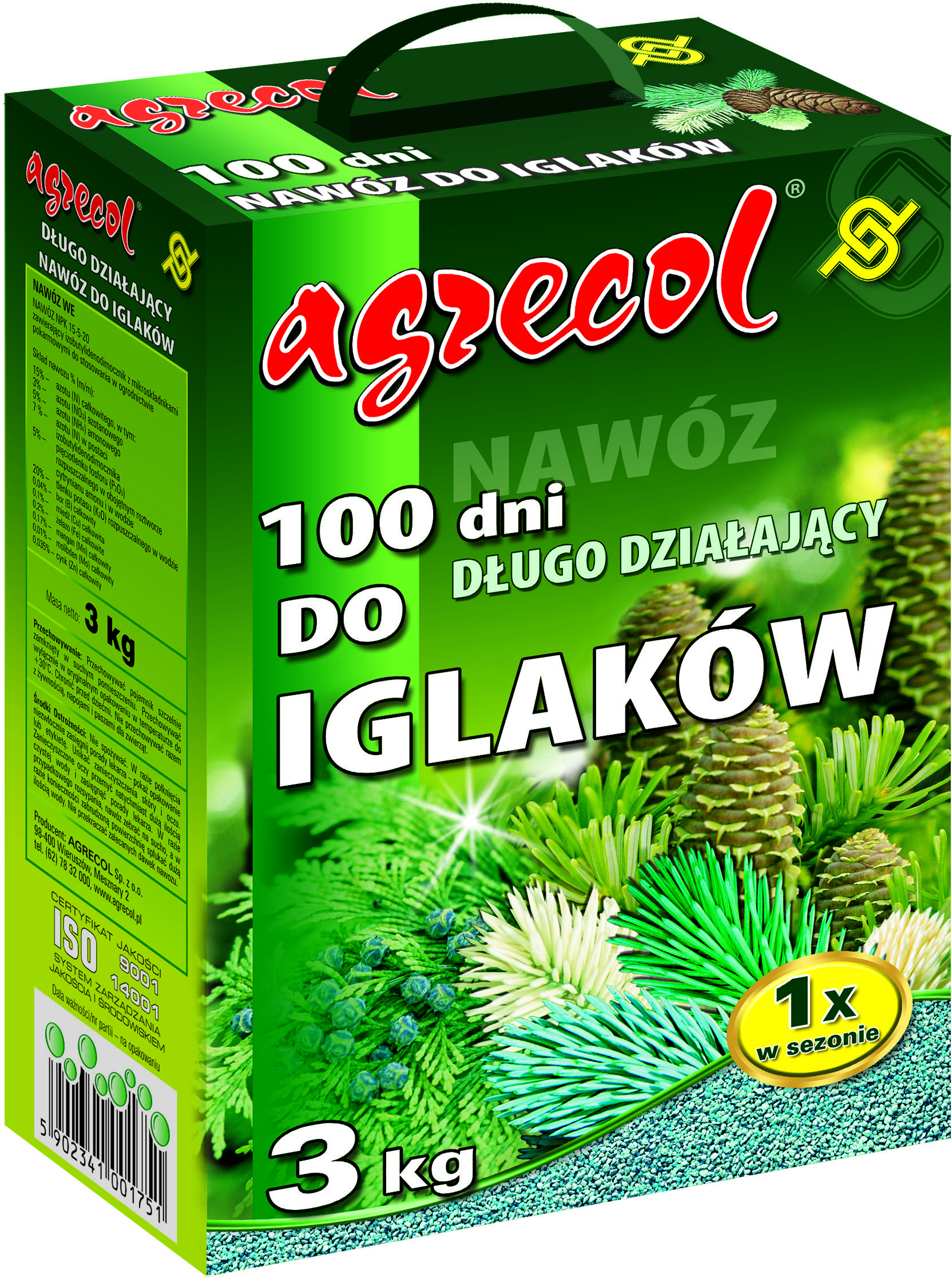 

Удобрение Agrecol 100 дней для хвои, 3кг (175)