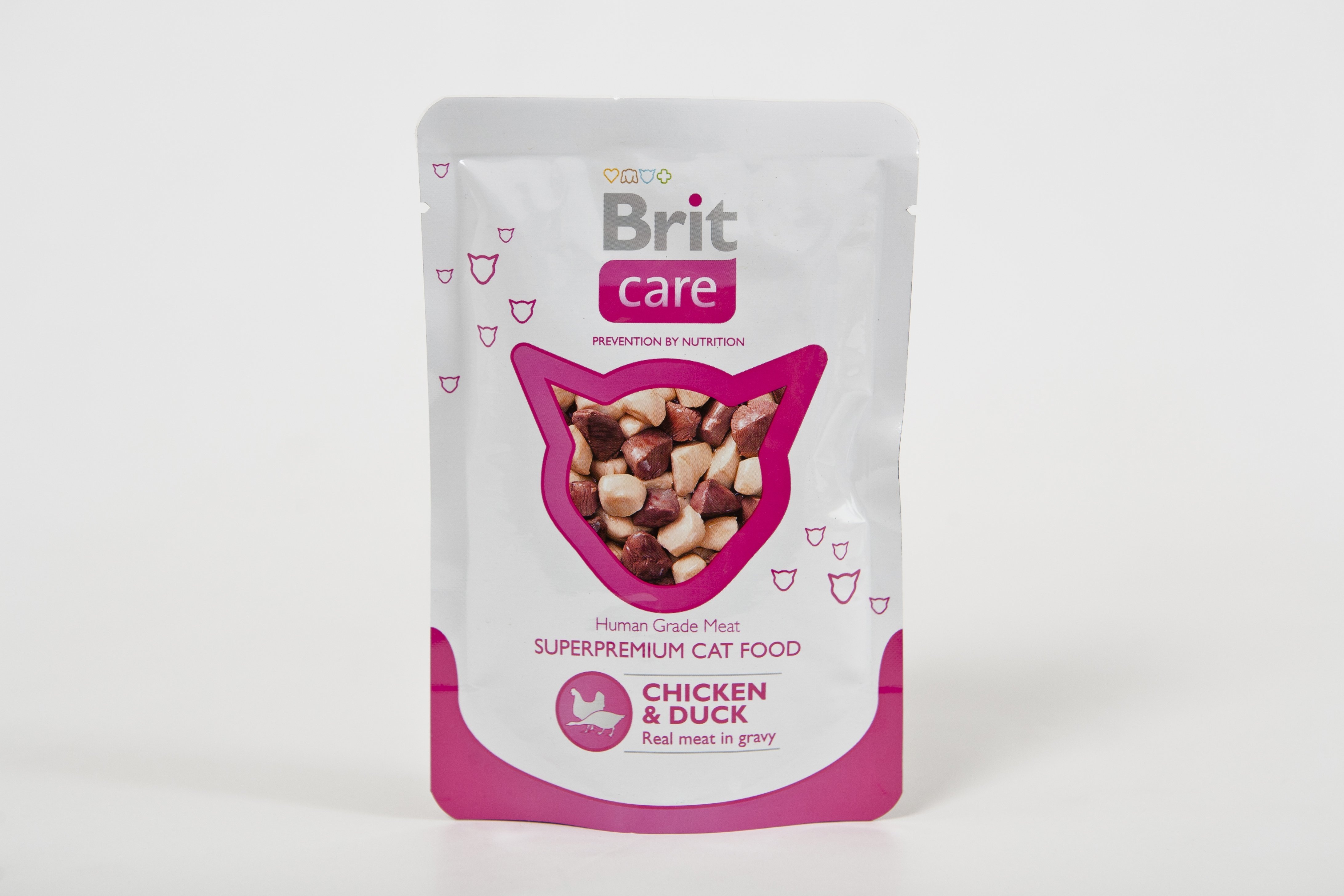 

Влажный корм для кошек с курицей и уткой Brit Care Pouches chicken & duck 80 г (8594031447047)