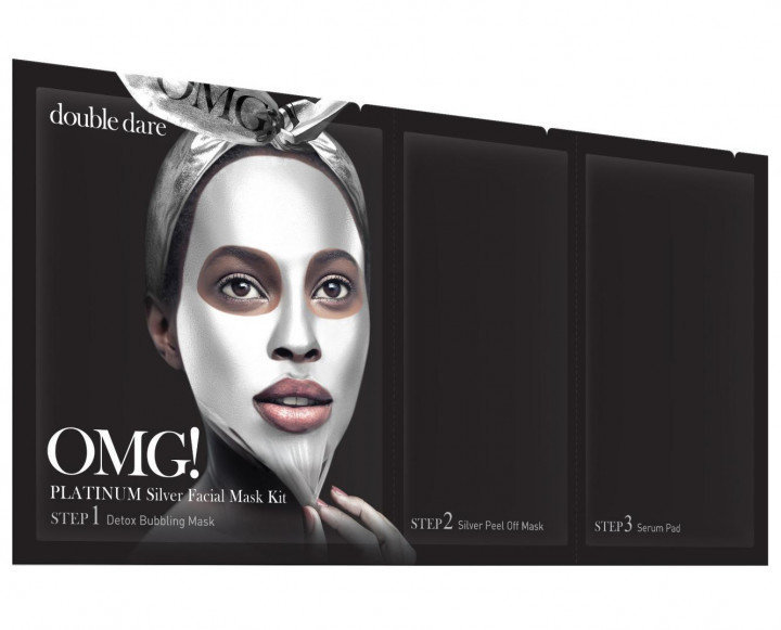 

Double Dare OMG! Platinum Silver Facial Mask Kit Трёхкомпонентный комплекс масок Активный лифтинг и восстановление 31g