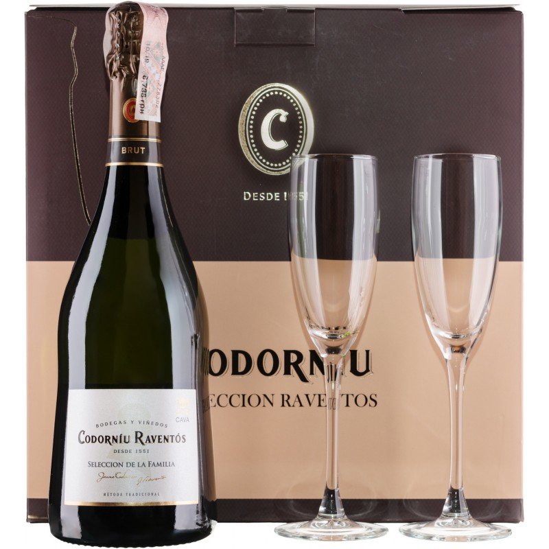 

Набор Codorniu Seleccion Raventos Brut (0,75 л) + 2 glasses (BW43171)