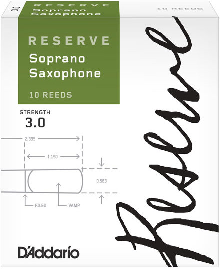 

Трость для сопрано саксофона D`ADDARIO DIR1030 Reserve - Soprano Sax #3.0 (1 шт.)