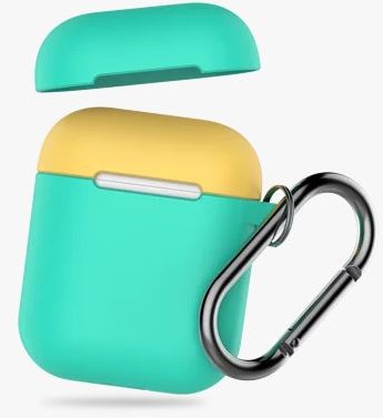 

Чехол для наушников AhaStyle Silicone Duo Case with Belt Mint Green/Yellow (AHA-01460-MMY) for AirPods