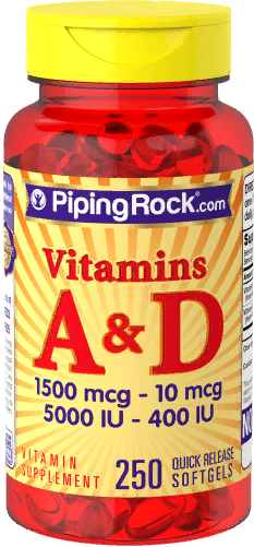

Piping Rock Vitamin A And D3 5000 Iu - 400 IU, 250 Softgels