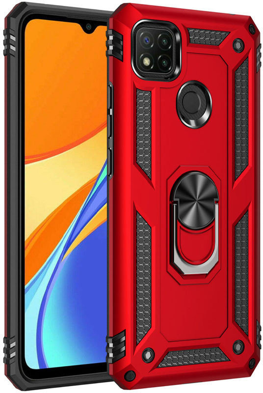 

Mobile Case Shockproof Serge Magnetic Ring Red for Xiaomi Redmi 9C