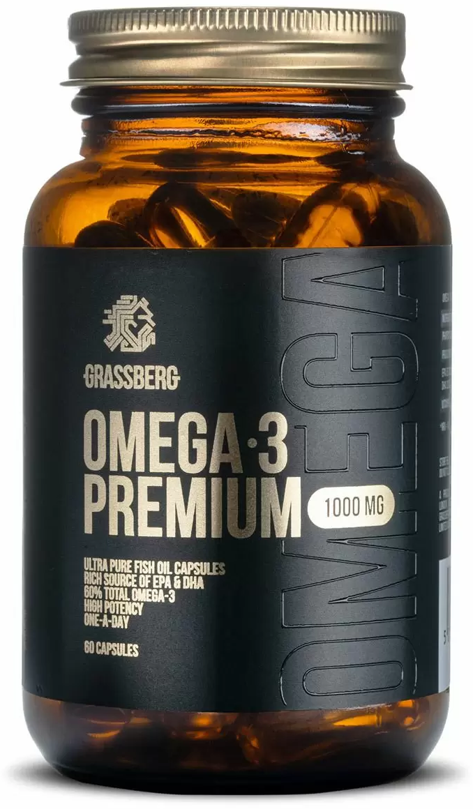 Акція на Grassberg Omega-3 Premium 1000 mg Омега-3 60 капсул від Stylus