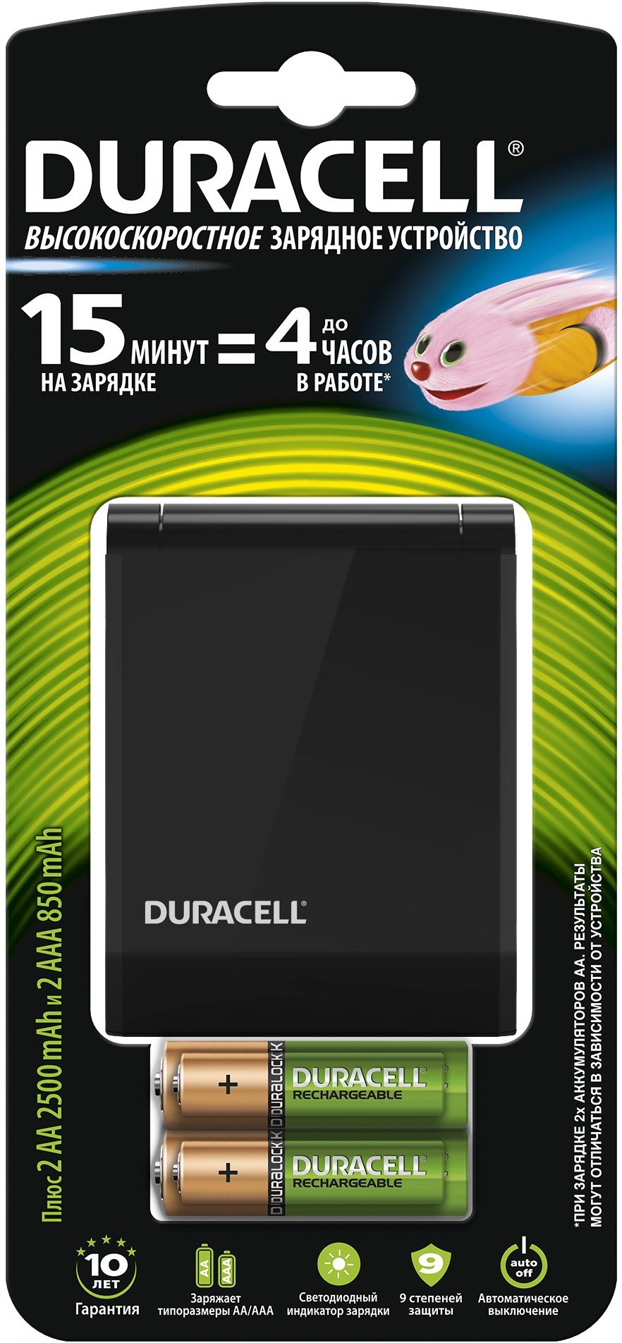 

Зарядное устройство Duracell для аккумуляторов CEF27 Aa 25002 Aaa 850 1шт. (5000394119987)